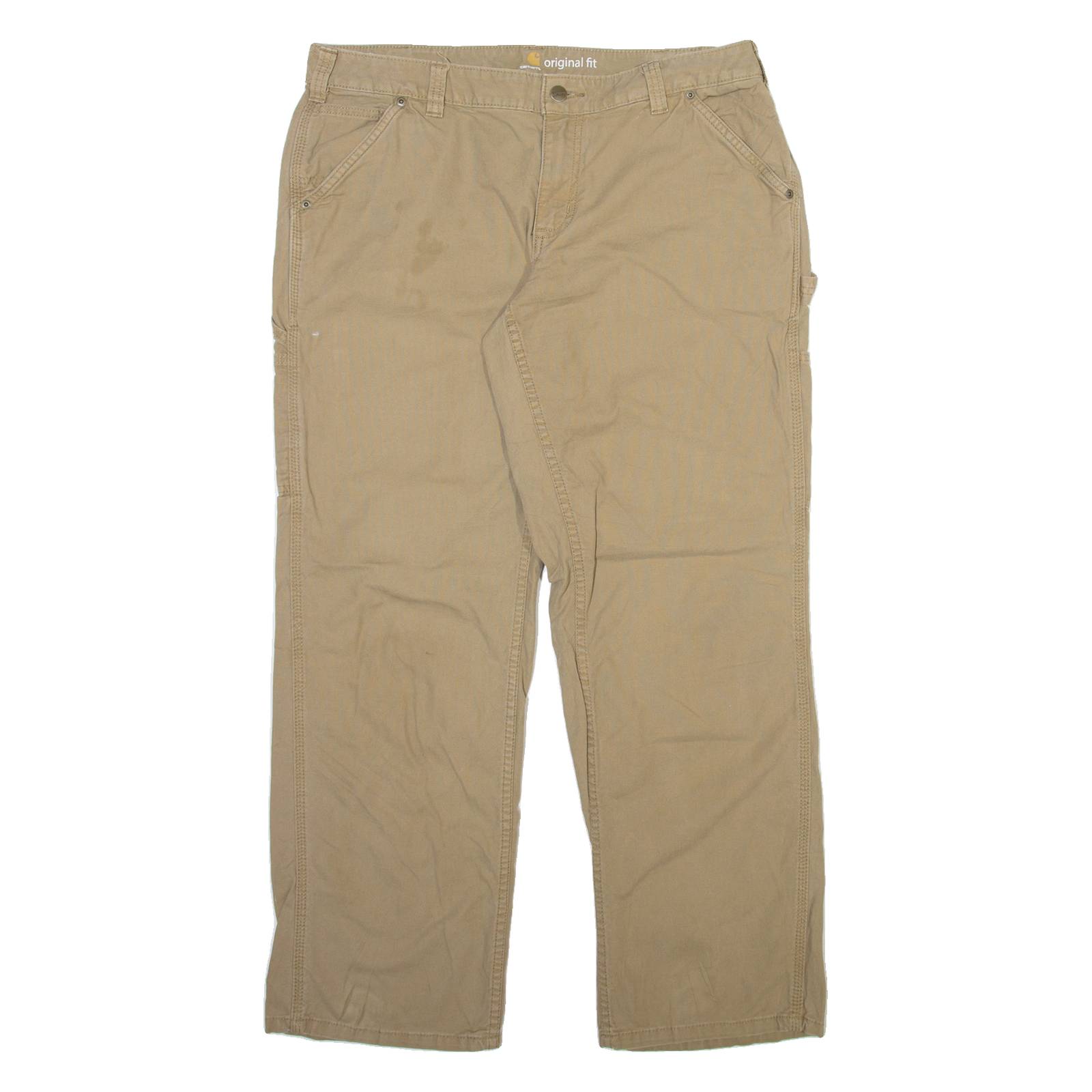 CARHARTT Carpenter Womens Trousers Beige Regular Straight W36 L30