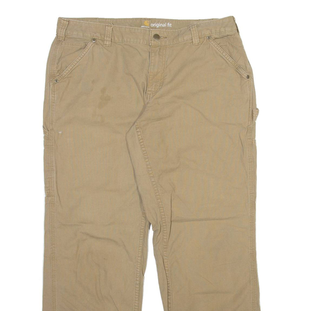 CARHARTT Carpenter Womens Trousers Beige Regular Straight W36 L30