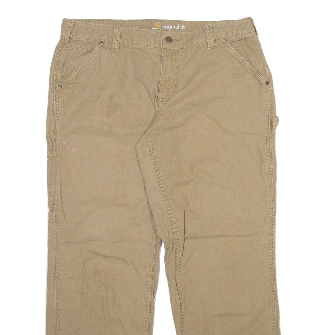 CARHARTT Carpenter Womens Trousers Beige Regular Straight W36 L30