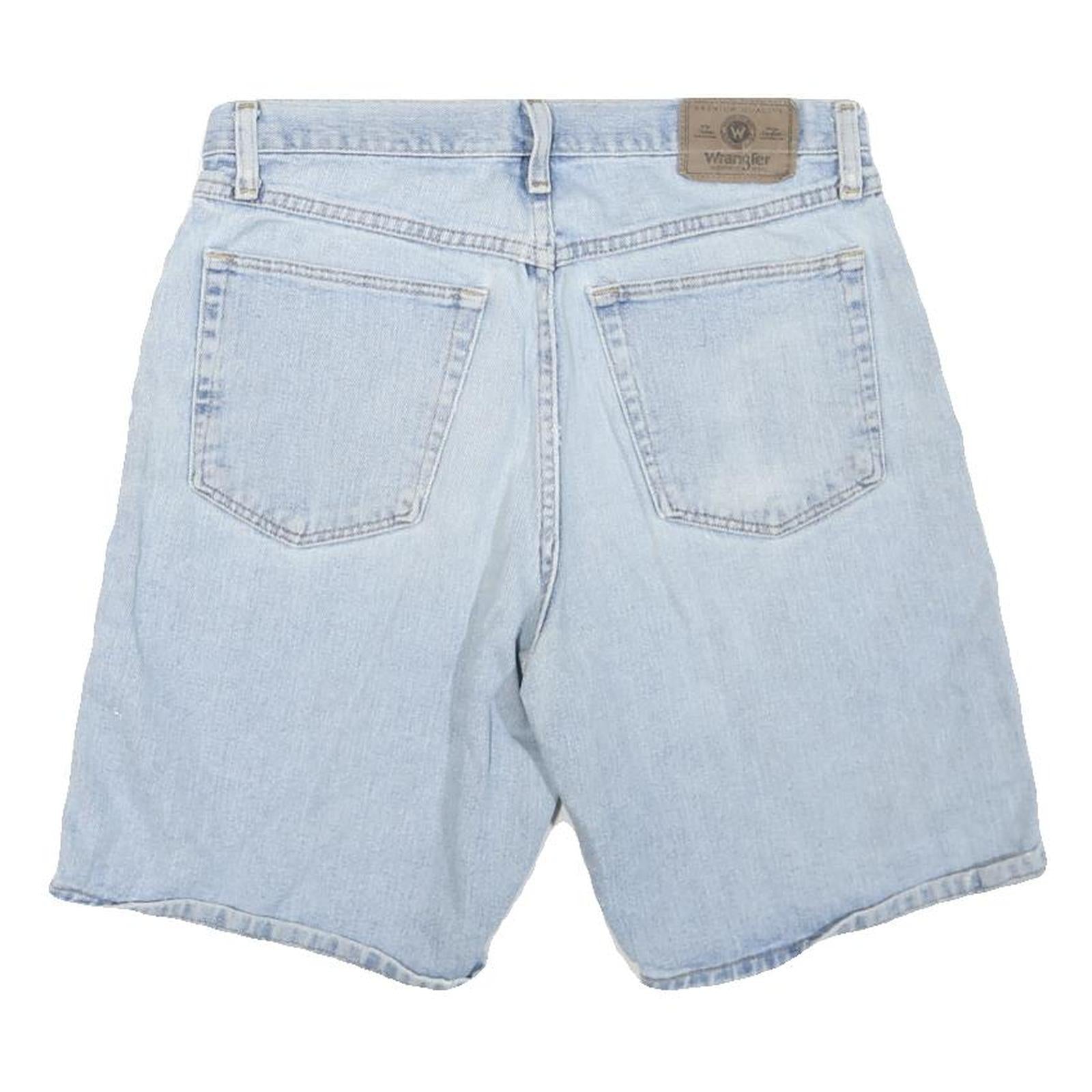 WRANGLER Womens Shorts Blue Denim Casual M W32 Cotton Blend Light Wash