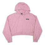 ELLESSE Womens Pink Cropped Hoodie UK 14 Casual Cotton Blend Stylish
