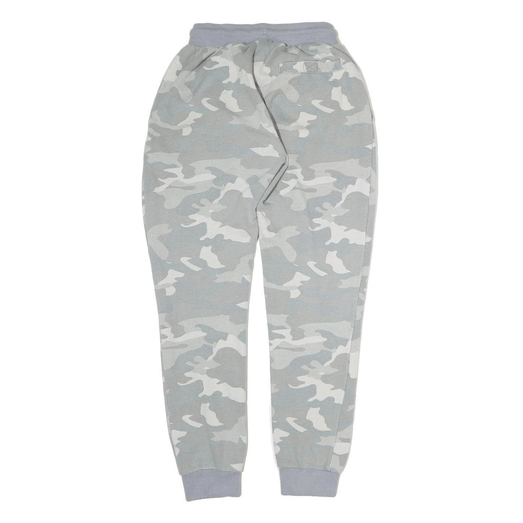 ELLESSE Womens Joggers Grey Camouflage XS W26 L26 Slim Tapered Logo Drawstring