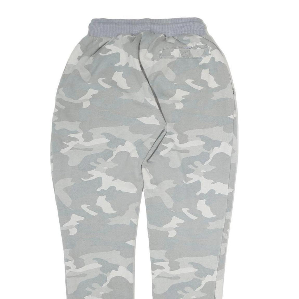 ELLESSE Womens Joggers Grey Camouflage XS W26 L26 Slim Tapered Logo Drawstring