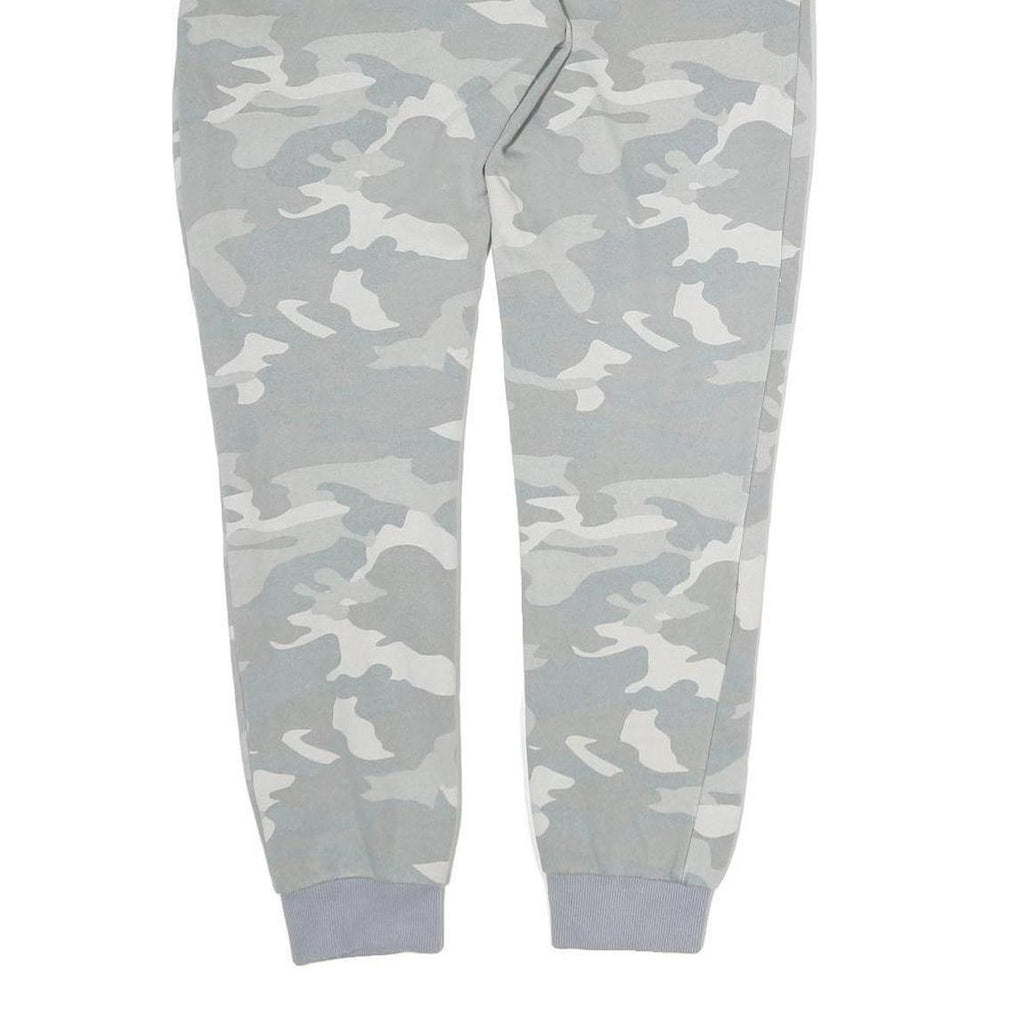 ELLESSE Womens Joggers Grey Camouflage XS W26 L26 Slim Tapered Logo Drawstring