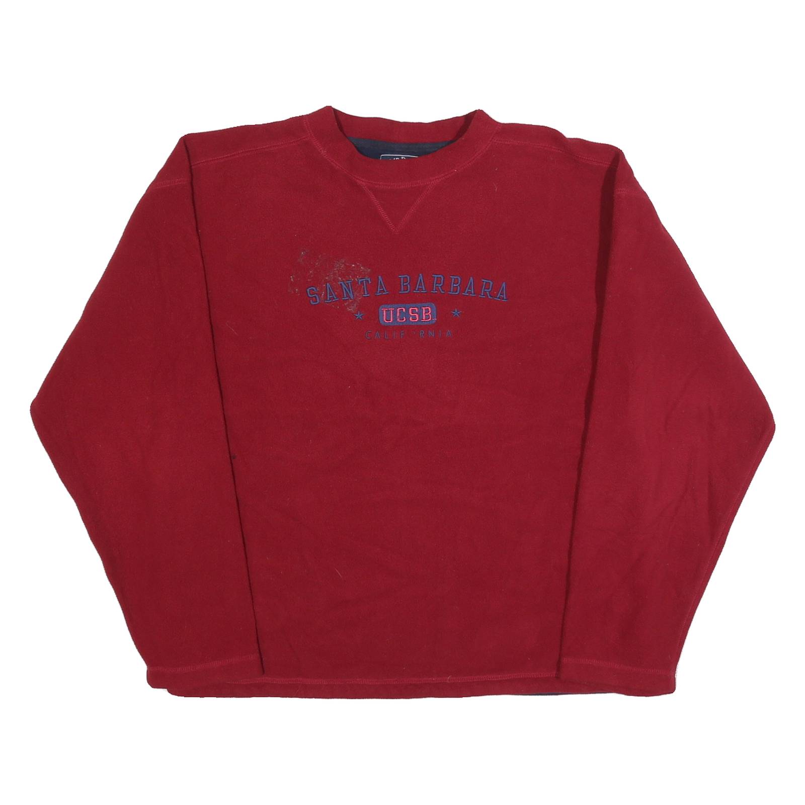 CAMP DAVID Mens Red Santa Barbara UCSB Patterned Pullover Jumper S Basic Knit
