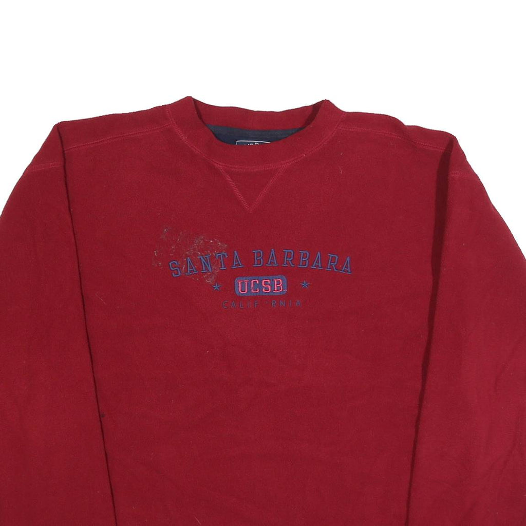 CAMP DAVID Mens Red Santa Barbara UCSB Patterned Pullover Jumper S Basic Knit