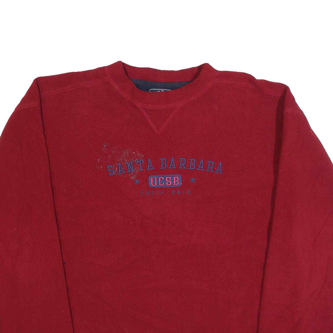CAMP DAVID Mens Red Santa Barbara UCSB Patterned Pullover Jumper S Basic Knit