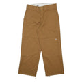 DICKIES Mens Cotton Blend Brown Loose Fit Straight Trousers W30 L27 Workwear