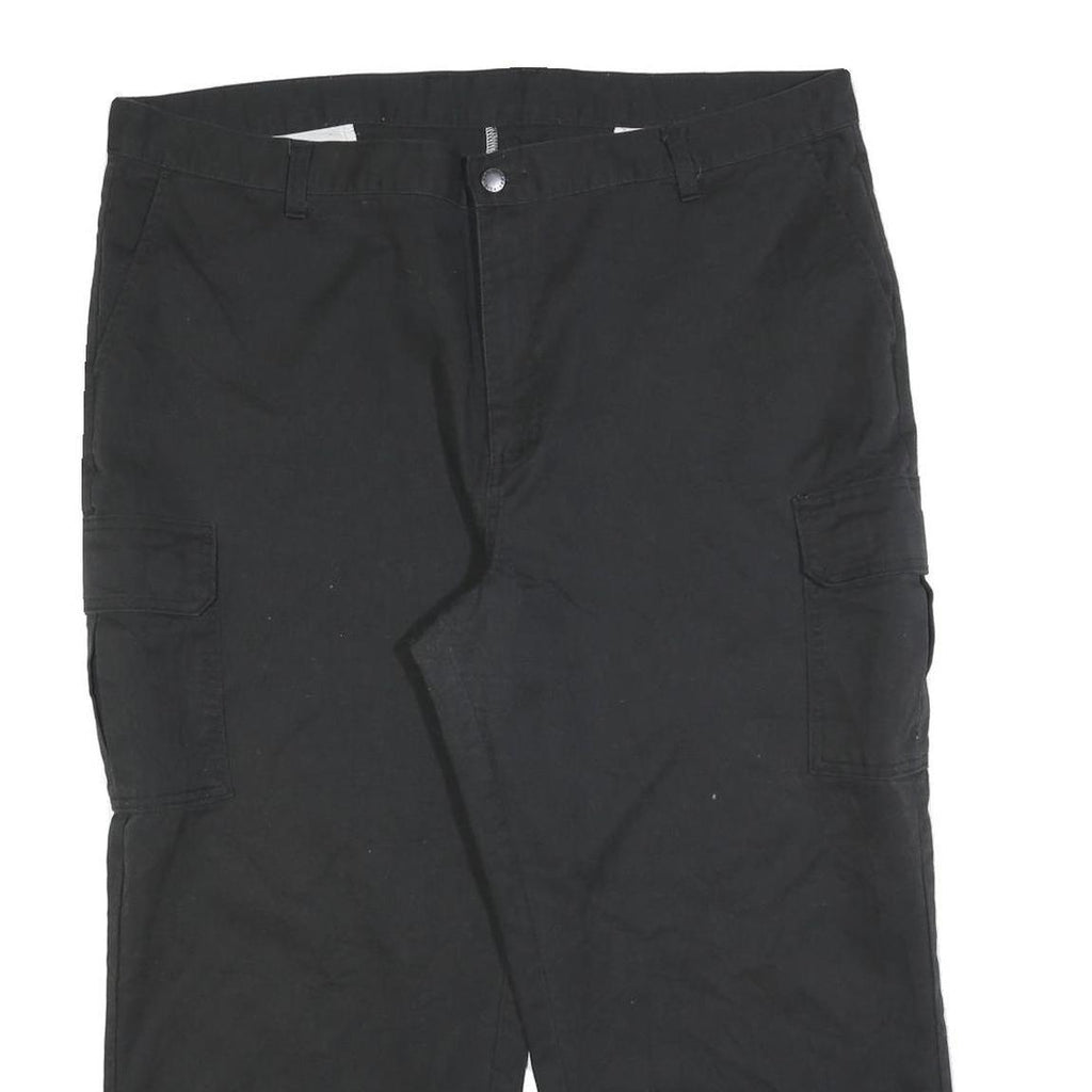 DICKIES Mens Cotton Blend Black Regular Fit Straight Leg Trousers W40 L24