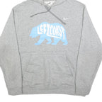 NIKE Mens Grey Left Coast Pullover Hoodie L Cotton Blend Casual Sportswear