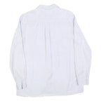 ZARA WOMAN Womens White Cotton Blend Basic Shirt Long Sleeve Collared L Button
