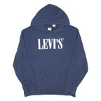 LEVI'S Womens Blue Hoodie L Cotton Blend Pullover Hooded Sweatshirt
