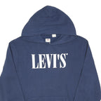 LEVI'S Womens Blue Hoodie L Cotton Blend Pullover Hooded Sweatshirt