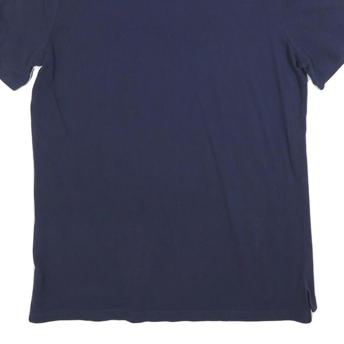 NIKE Mens Navy Blue Short Sleeve Plain L Polo Shirt Cotton Blend Casual