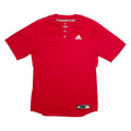 ADIDAS Baseball Mens Jersey Red Button Neck L