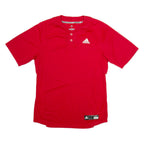 ADIDAS Baseball Mens Jersey Red Button Neck L