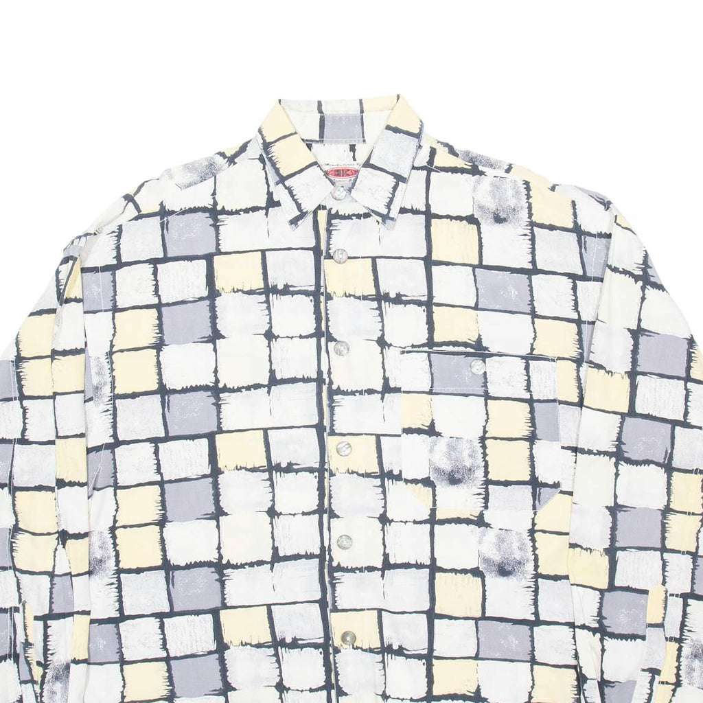 BASIC SYSTEM Mens Shirt Grey Check Long Sleeve M