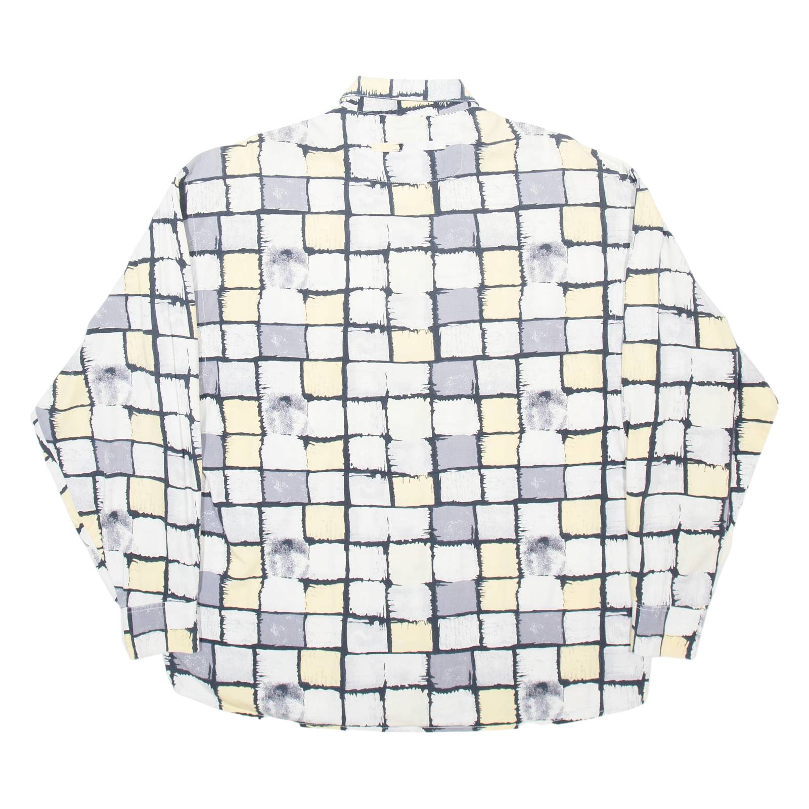 BASIC SYSTEM Mens Shirt Grey Check Long Sleeve M