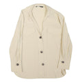 ZARA Womens Cream Cotton Blend Shirt Long Sleeve Collared M Classic Button