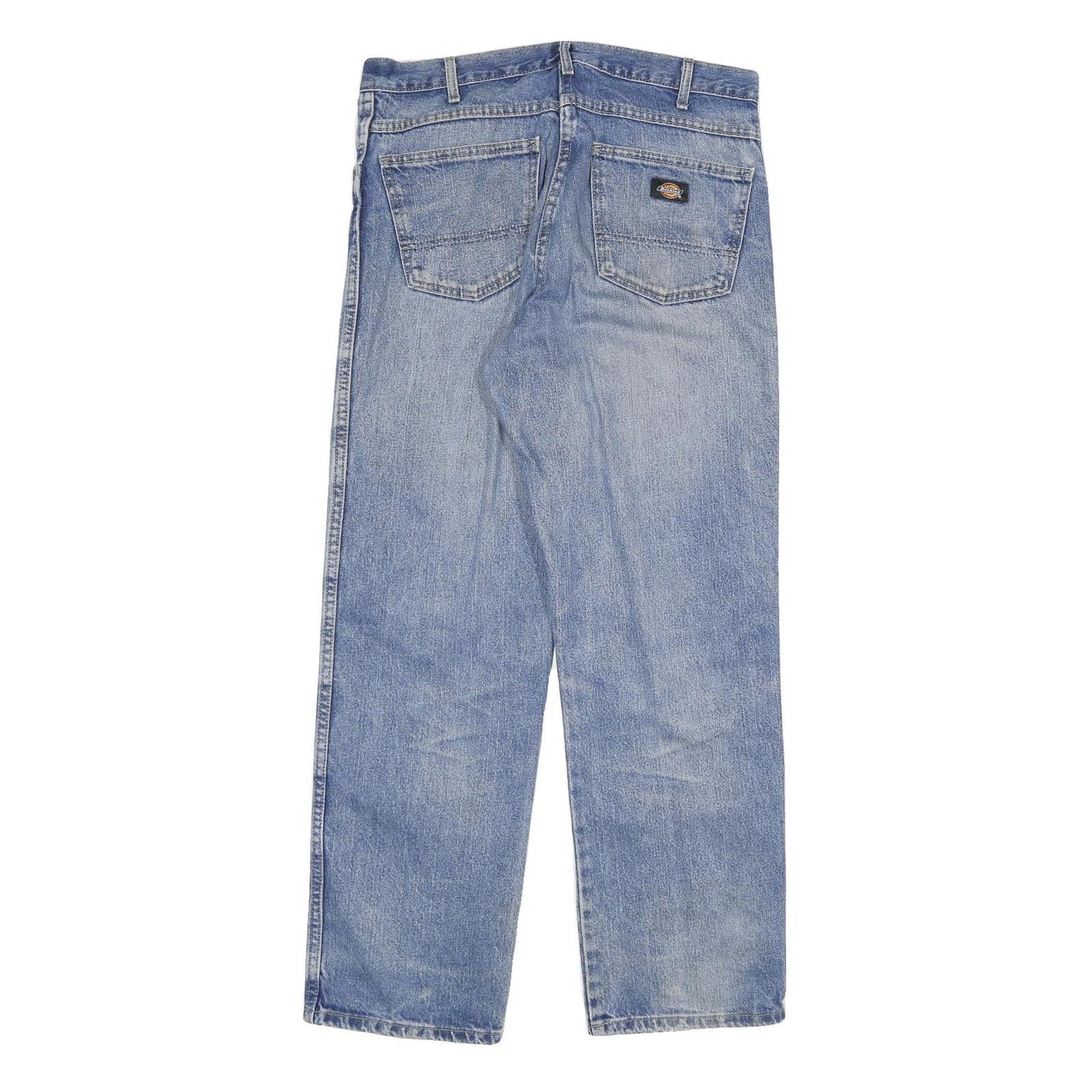 DICKIES 501 Mens Jeans Blue Regular Straight Denim Medium W30 L32 Classic Fit