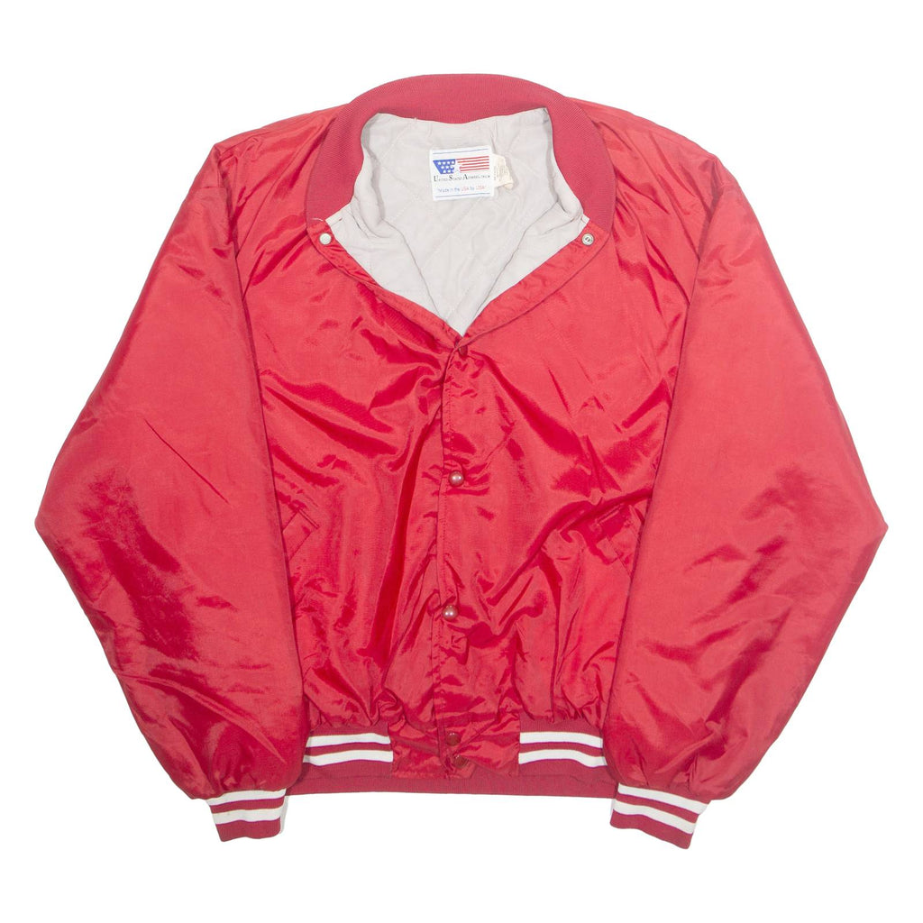 UNITED STATES APPAREL Womens Varsity Jacket Red Nylon USA XL