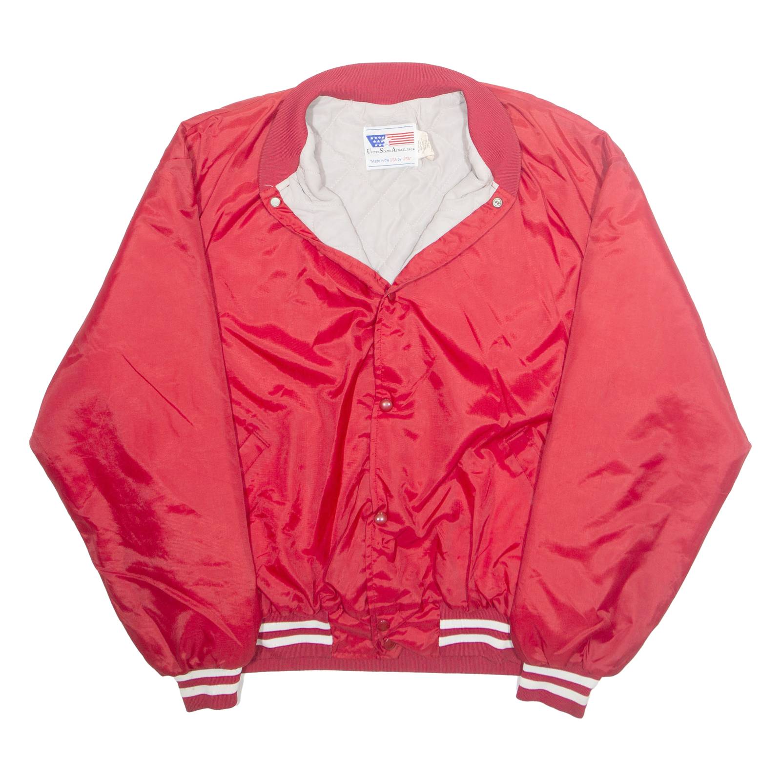 UNITED STATES APPAREL Womens Varsity Jacket Red Nylon USA XL