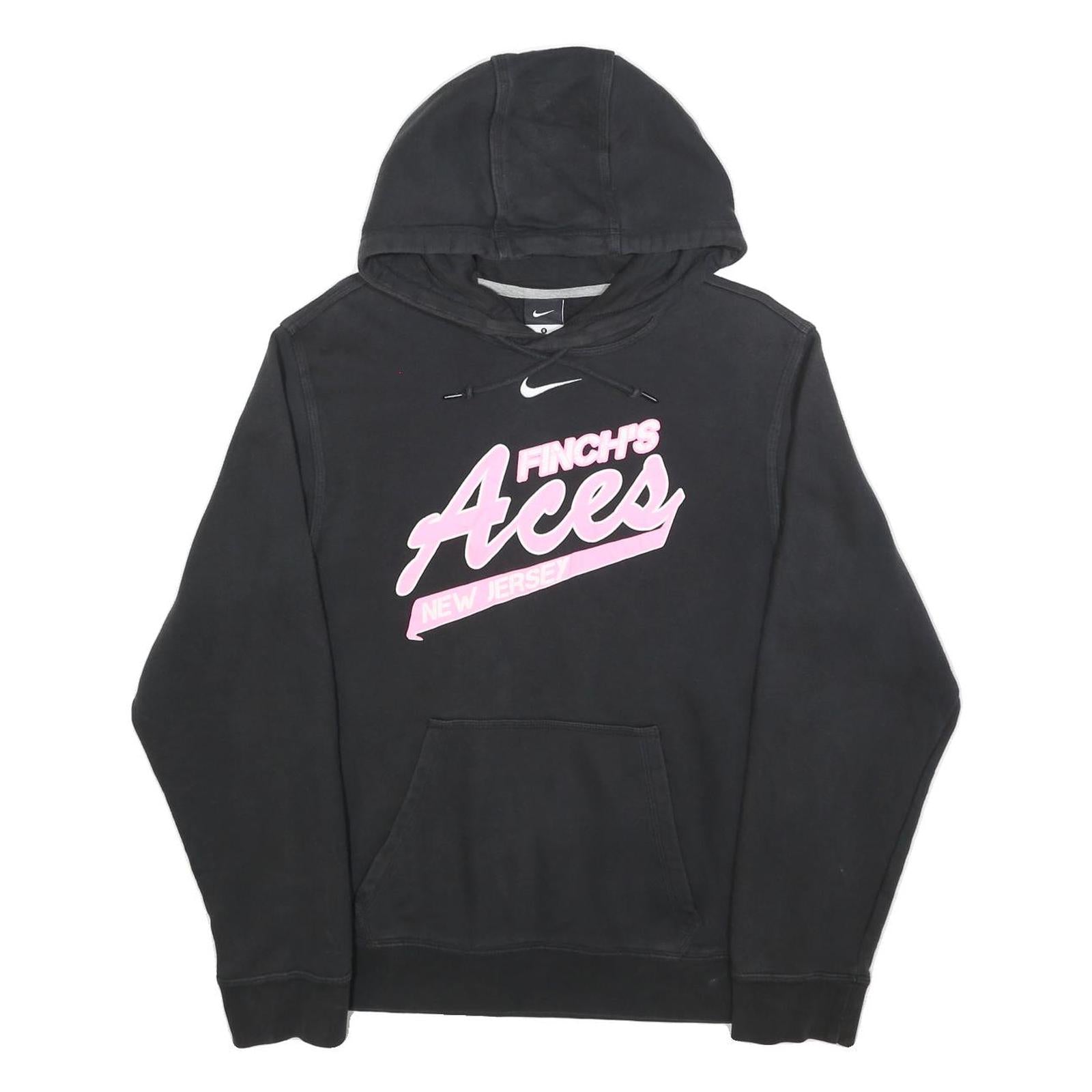 NIKE Mens Black Finch's Aces Hoodie S Cotton Blend Pullover Hooded Sweatshirt