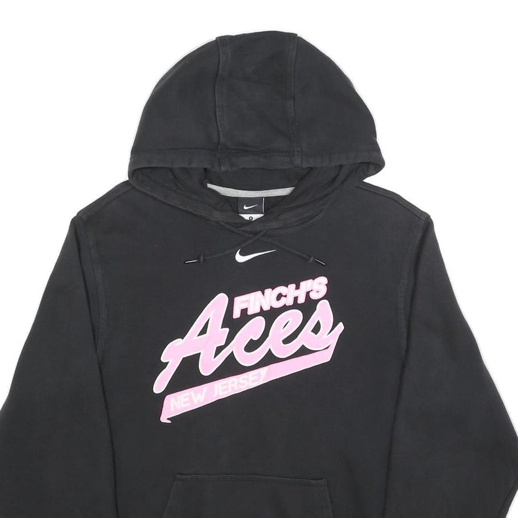 NIKE Mens Black Finch's Aces Hoodie S Cotton Blend Pullover Hooded Sweatshirt