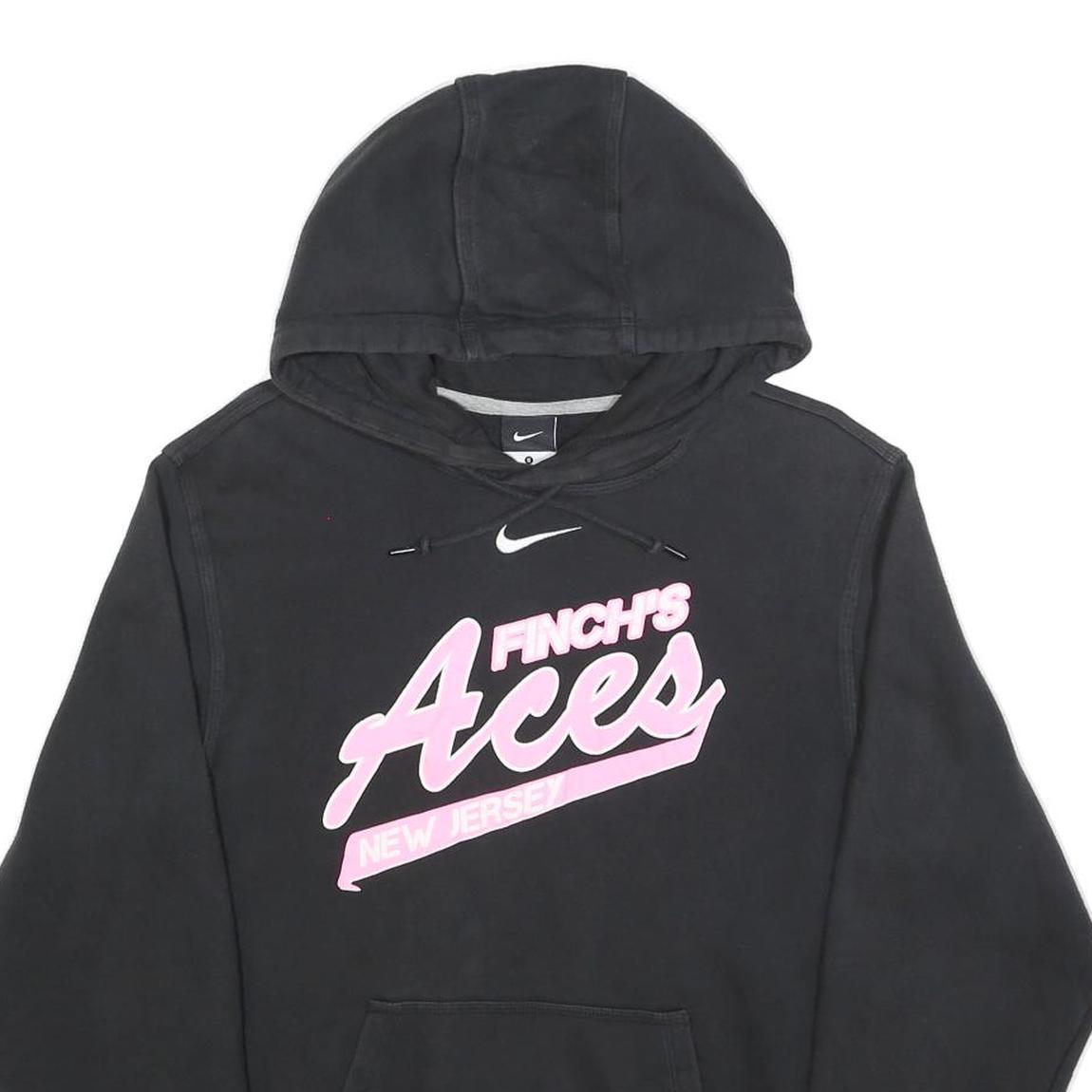 NIKE Mens Black Finch's Aces Hoodie S Cotton Blend Pullover Hooded Sweatshirt