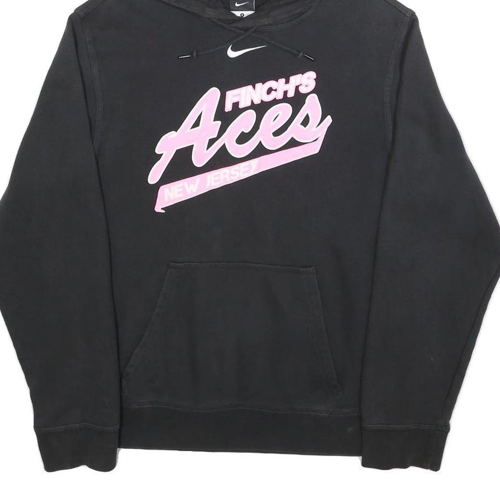 NIKE Mens Black Finch's Aces Hoodie S Cotton Blend Pullover Hooded Sweatshirt