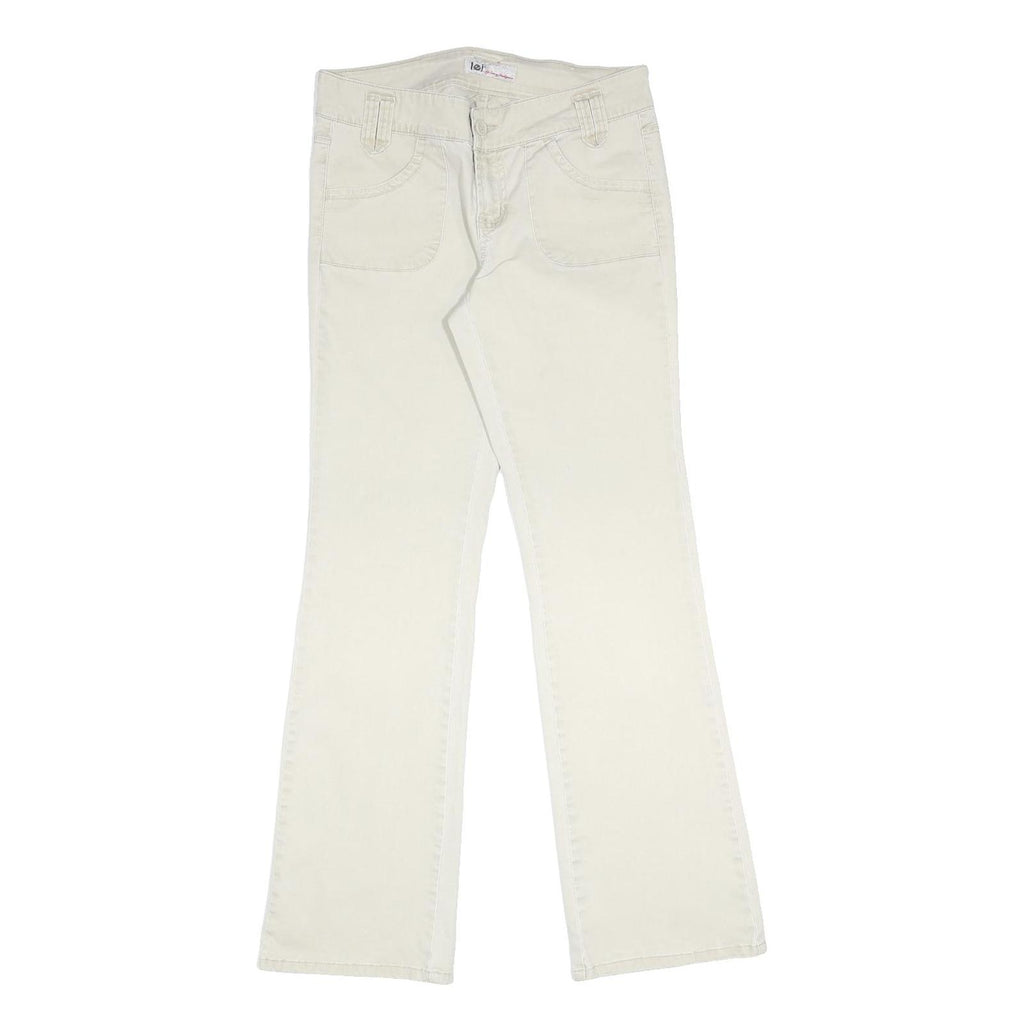 LEI Womens Cotton Blend Beige Regular Fit Straight Leg Trousers W30 L31 Casual