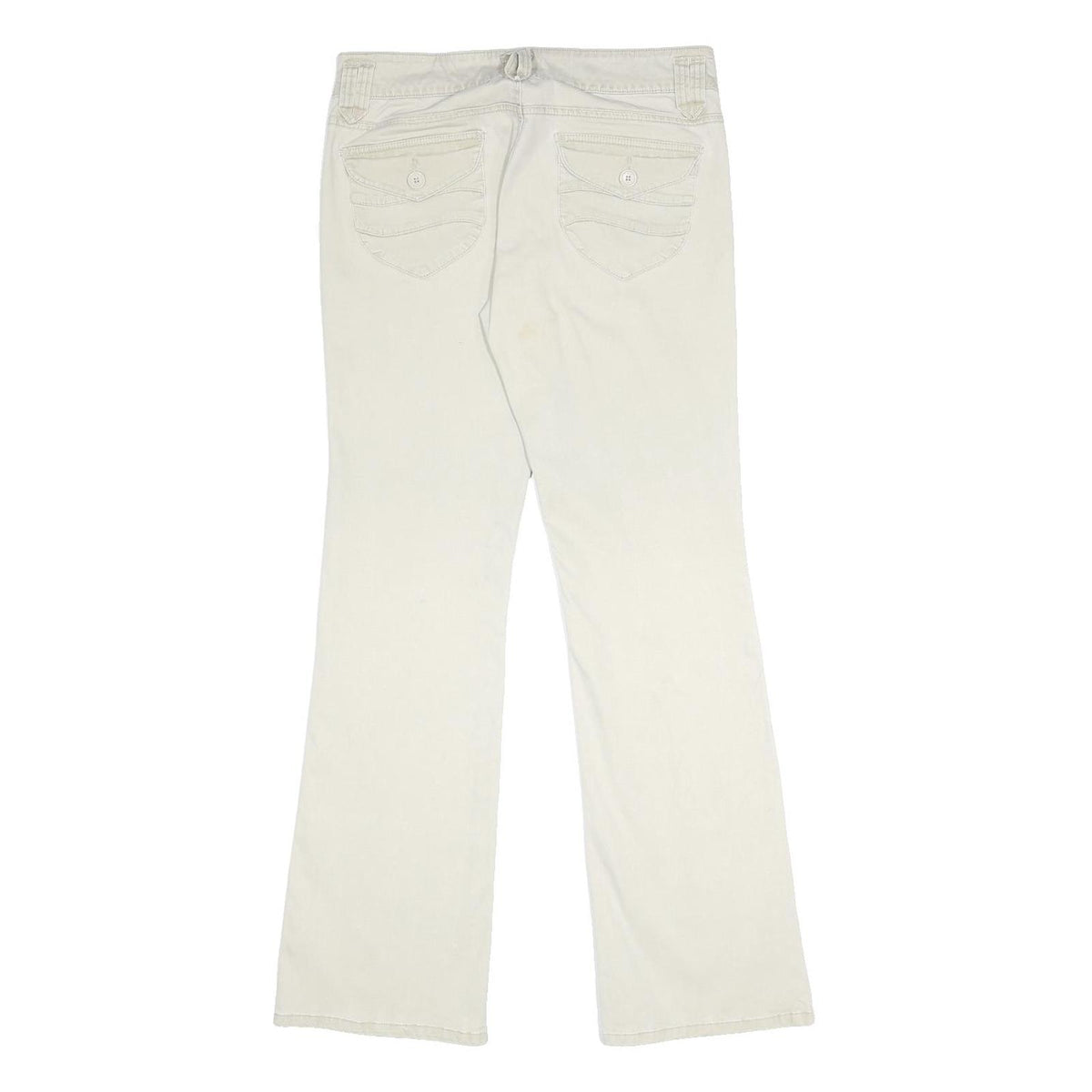 LEI Womens Cotton Blend Beige Regular Fit Straight Leg Trousers W30 L31 Casual