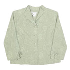 PLAZA SOUTH Womens Green Printed Shirt Long Sleeve Collared S Elegant