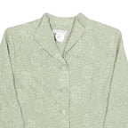 PLAZA SOUTH Womens Green Printed Shirt Long Sleeve Collared S Elegant