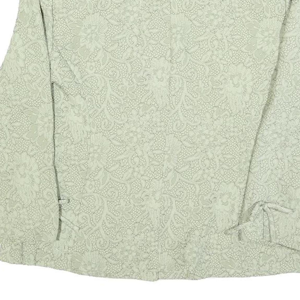 PLAZA SOUTH Womens Green Printed Shirt Long Sleeve Collared S Elegant