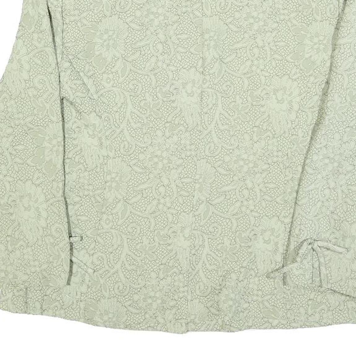 PLAZA SOUTH Womens Green Printed Shirt Long Sleeve Collared S Elegant