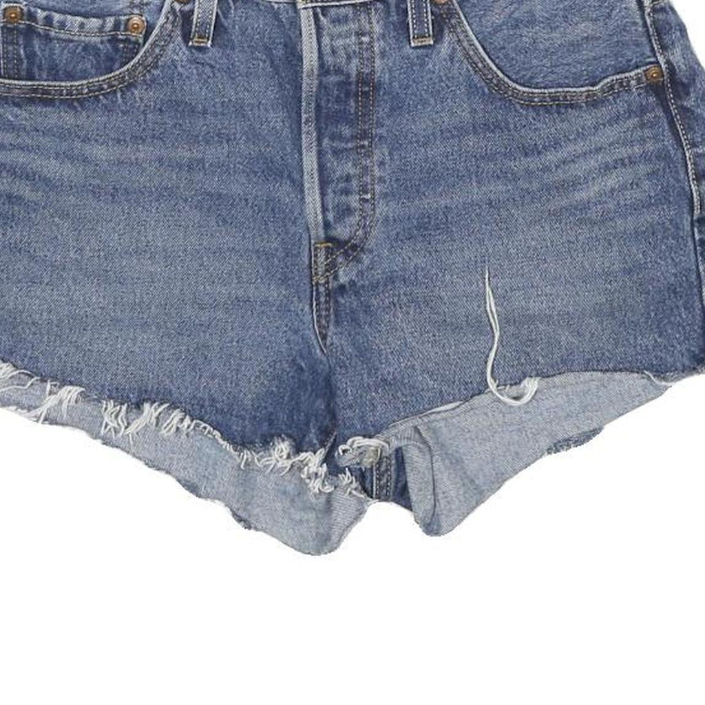 LEVI'S Womens Denim Blue Cut-Off Shorts S W28 Raw Hem Classic Fit