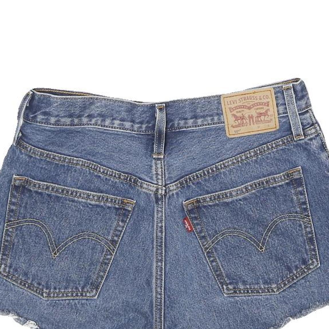 LEVI'S Womens Denim Blue Cut-Off Shorts S W28 Raw Hem Classic Fit