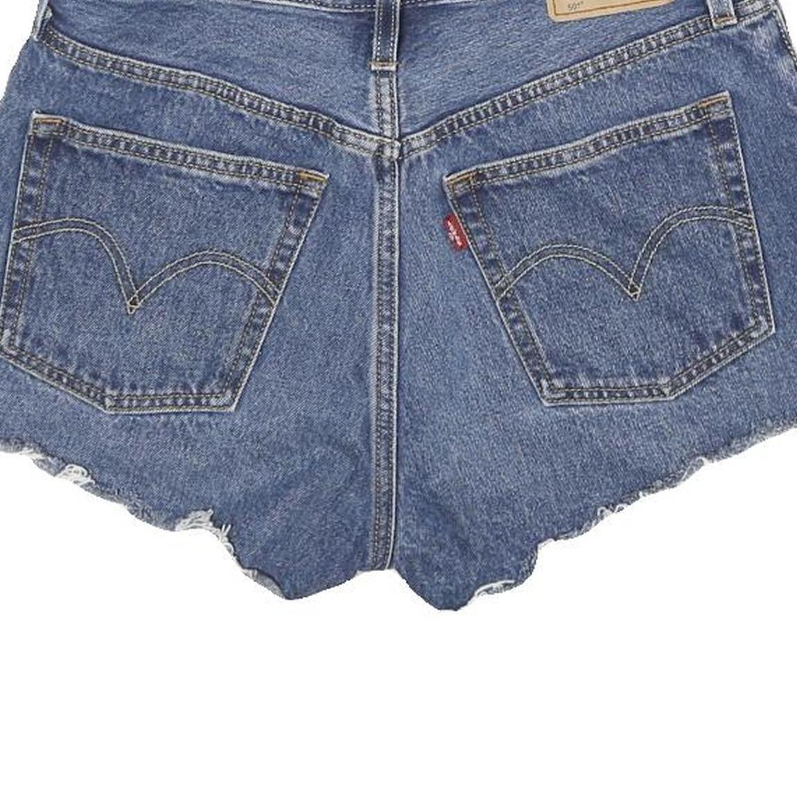 LEVI'S Womens Denim Blue Cut-Off Shorts S W28 Raw Hem Classic Fit