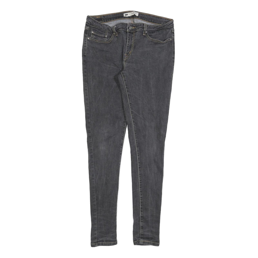 LEVI'S 535 Womens Slim Black Denim Raw W32 L32 Slim Fit Jeans Skinny