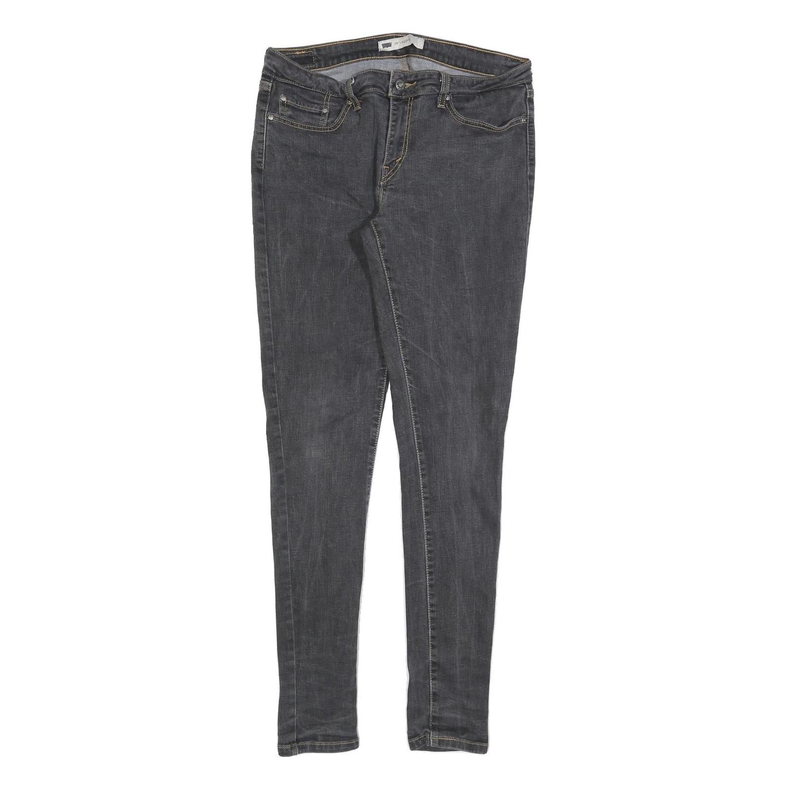 LEVI'S 535 Womens Slim Black Denim Raw W32 L32 Slim Fit Jeans Skinny