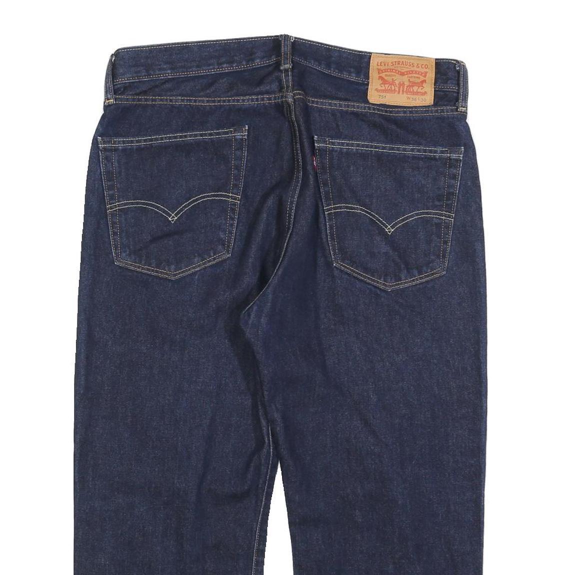 LEVI'S 751 Mens Jeans Blue Relaxed Straight Denim Raw W36 L24 Classic Style