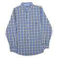 CHAPS Mens Blue & Yellow Check Shirt L Easy Care Long Sleeve Button Down Fit
