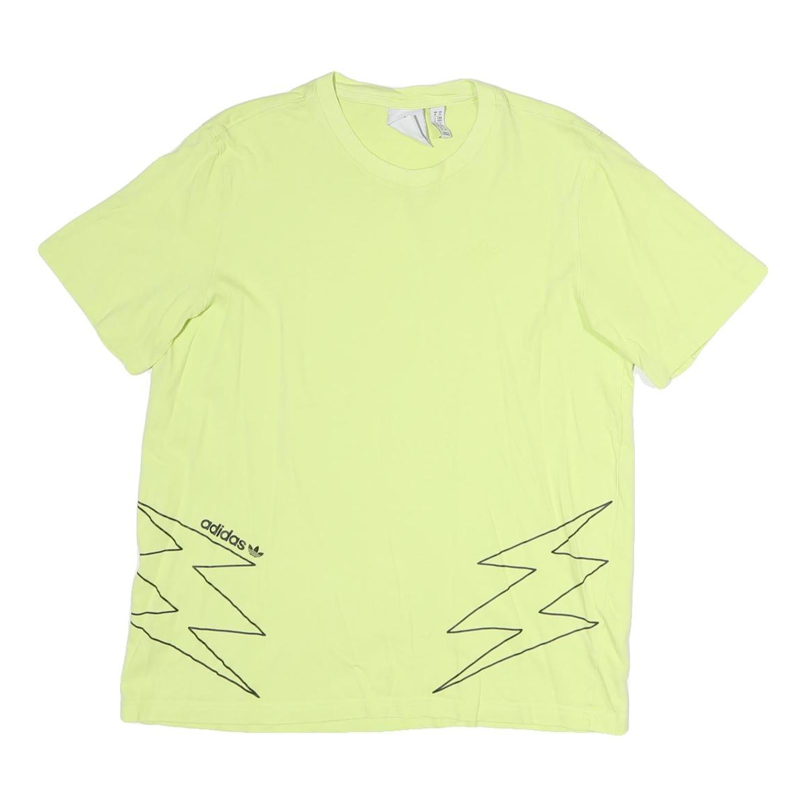 ADIDAS Mens Yellow Graphic T-Shirt M Short Sleeve Crew Neck Casual Cotton