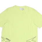 ADIDAS Mens Yellow Graphic T-Shirt M Short Sleeve Crew Neck Casual Cotton