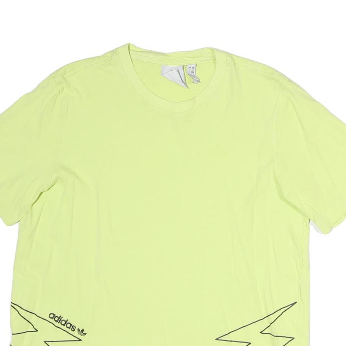 ADIDAS Mens Yellow Graphic T-Shirt M Short Sleeve Crew Neck Casual Cotton
