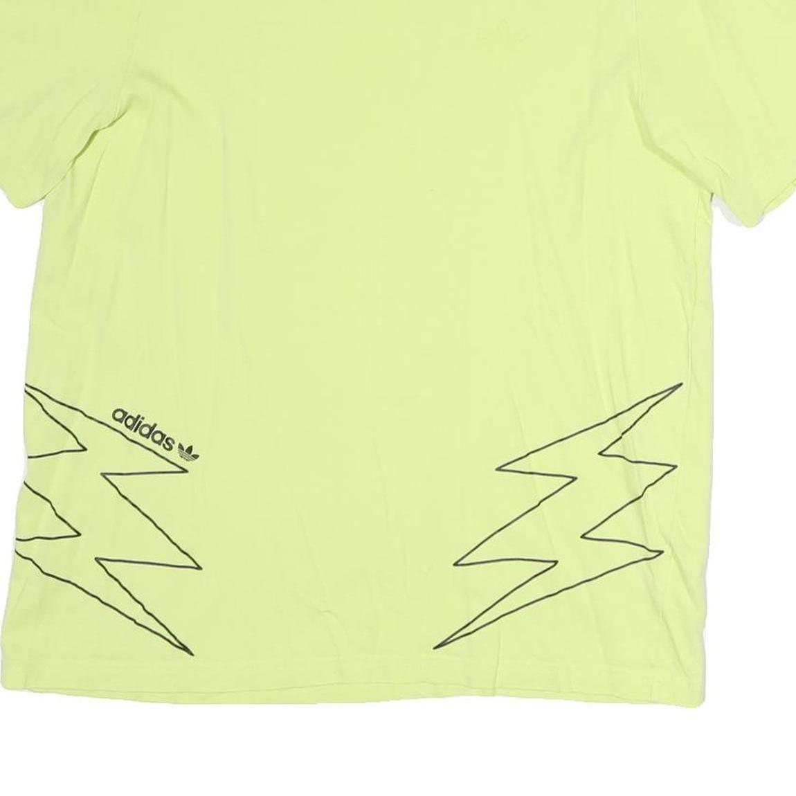 ADIDAS Mens Yellow Graphic T-Shirt M Short Sleeve Crew Neck Casual Cotton