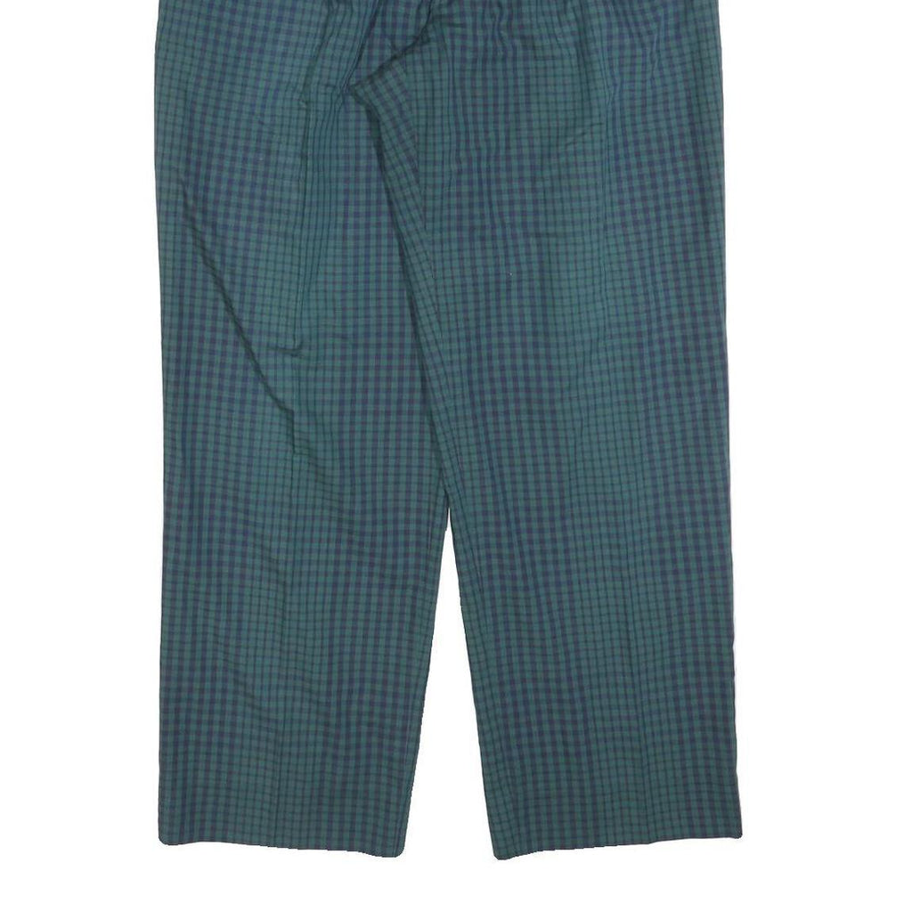LACOSTE Mens Polyester Blend Blue & Green Check Relaxed Straight Trousers W32