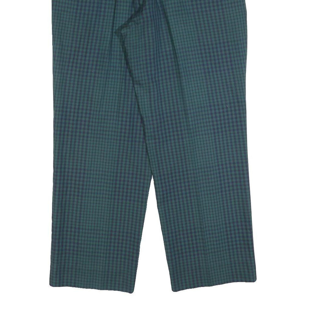 LACOSTE Mens Polyester Blend Blue & Green Check Relaxed Straight Trousers W32