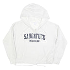 CHAMPION REVERSE WEAVE Womens White Saugatuck Michigan Pullover Hoodie M Cotton